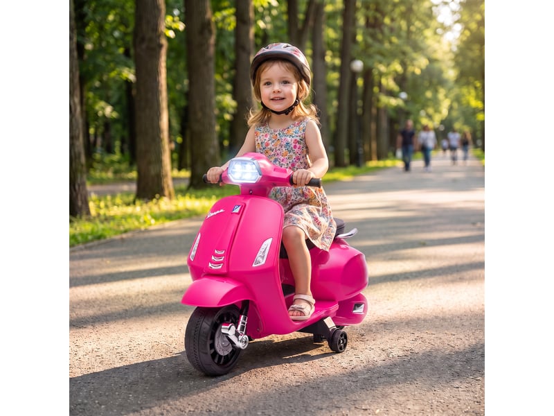  Moto électrique enfants 6 v, voiture électrique enfants avec roues d'apprentissage, pour 2-4 ans, 71 x 37 x 52 cm, rose  - Conforama C