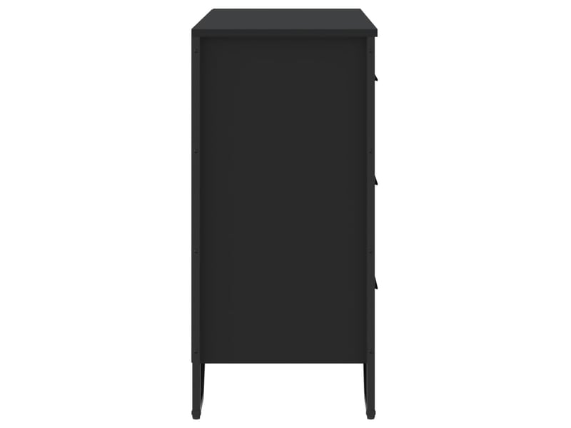  Commode chambre adulte, armoire à tiroirs noir 91x35,5x74,5 cm bois d'ingénierie  - Conforama E