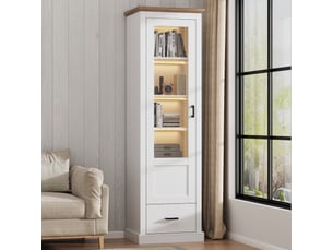 Vitrine coloris blanc 5 étagère(s) <strong>OSUPNESSEE</strong> <strong></strong> - 50 cmx178 cm
