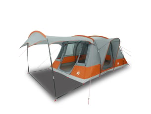Tente de camping, tente tunnel 5 personnes gris et orange imperméable shl52752