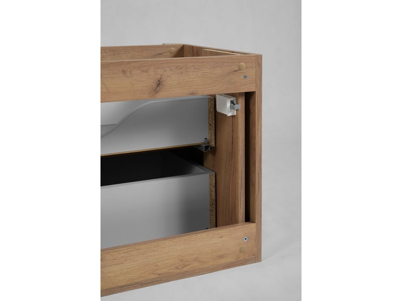  Meuble sous vasque suspendu linea 80 cm chêne craft d'or  - Conforama W