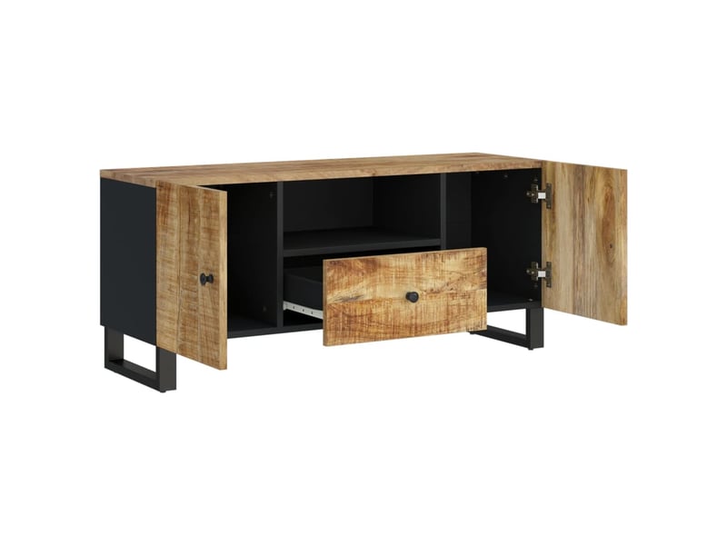  Meuble tv - banc tv - meuble de rangement 105x33,5x46 cm bois de manguier et d'ingénierie  - Conforama C