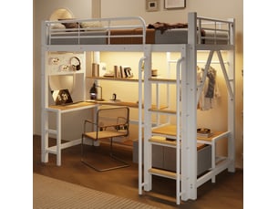 Lit mezzanine 90x200 cm <strong>MODENUIT </strong>  <strong></strong> coloris blanc
