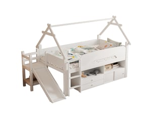 Lit avec rangement 90x200 cm HAVRYA   coloris blanc