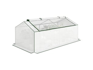 Serre avec fenêtre, film de maille pe, serre d'hivernage en aluminium, serre chaude 180 x 90 x 70 cm blanche