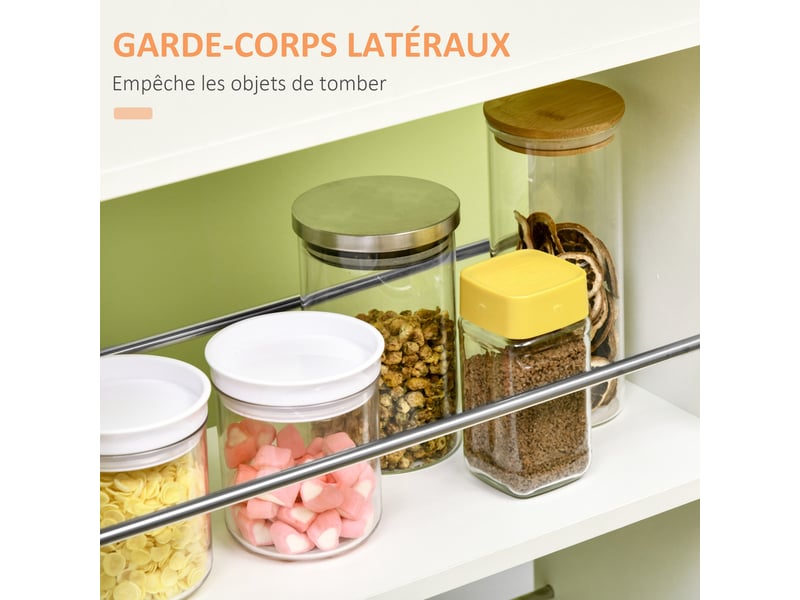  Desserte de cuisine 1 tiroir et 2 étagères à roulettes blanc 25 x 50 x 85 cm  - Conforama E