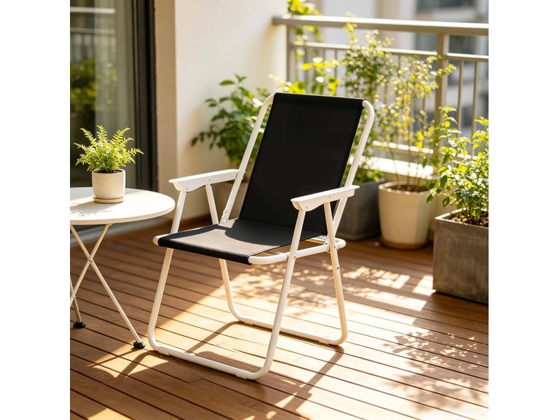  Chaise de camping pliante 58x53x76 cm légère noir  - Conforama D