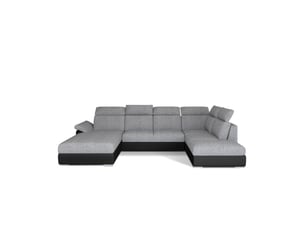 Canapé panoramique convertible majesta 5 places gris et noir – angle gauche