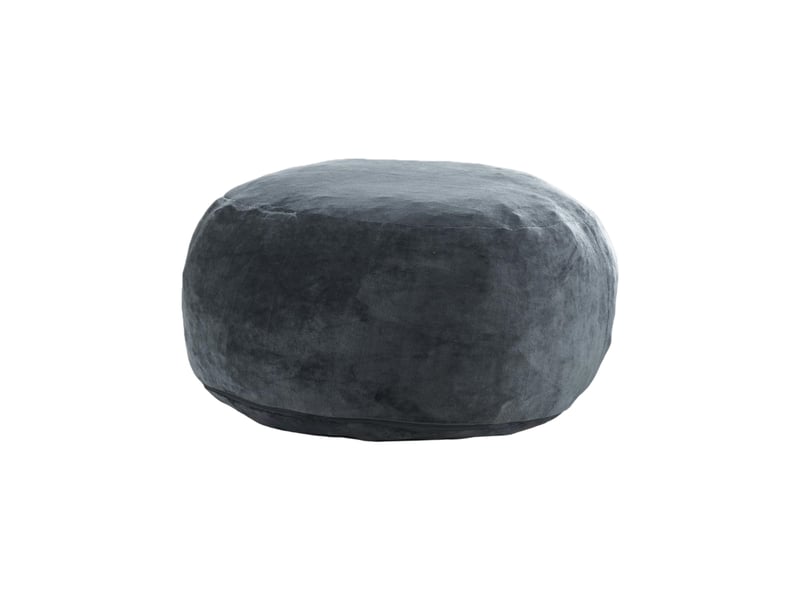  Pouf poire convertible pliable gris foncé en tissu, 90 × 90 × 50 cm, idéal pour lire et recevoir chez vous  - Conforama A