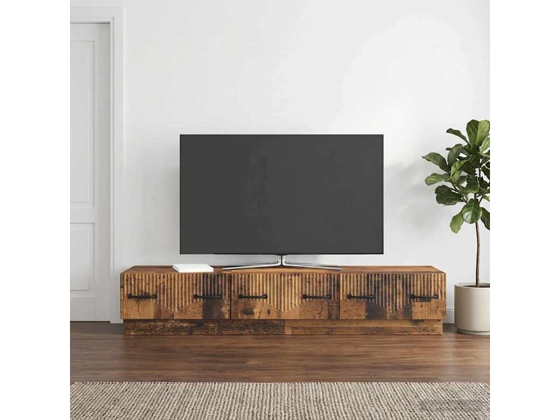 Meuble tv - banc tv - meuble de rangement bois ancien 147 x 34,5 x 27 cm bois d'ingénierie  - Conforama B