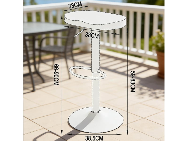  Tabouret de bar pivotant réglable en hauteur marron rustique  - Conforama C