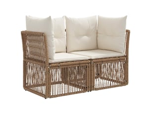 Vidaxl ensemble de canapé de jardin 6 pcs beige polyrotin
