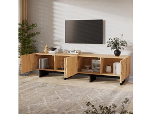 Meuble tv coloris naturel 180 cm <strong>WISHDOR</strong> <strong></strong>