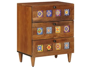 Table de chevet - cabinet de chevet - table de nuit marron 50 x 33 x 62 cm bois de mangue massif
