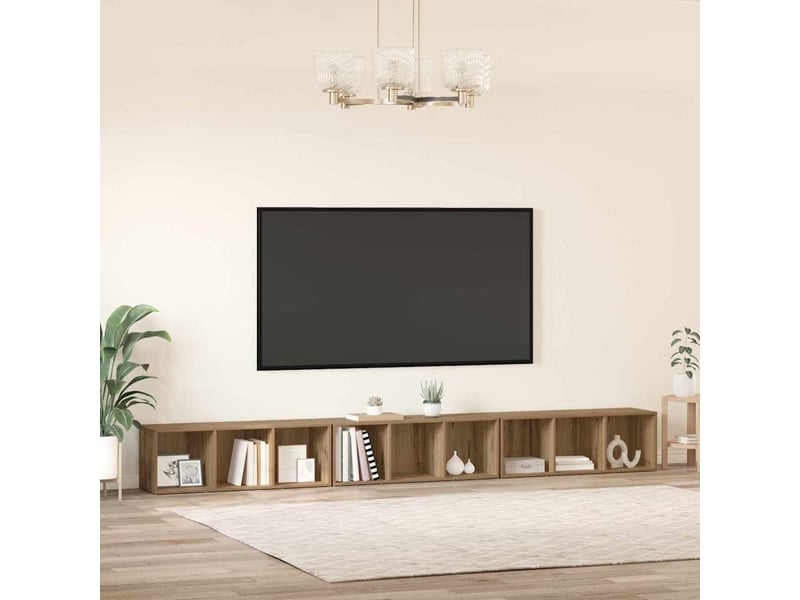  Ensemble meuble tv - banc tv - meuble de rangement 3 pcs chêne artisanal bois d'ingénierie  - Conforama D
