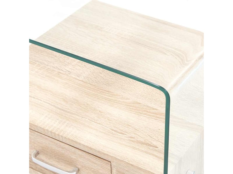  Table basse - table de salon - table à thé avec tiroir 50x50x45 cm verre trempé  - Conforama E