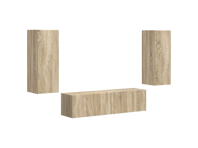  Ensemble meuble tv - banc tv - meuble de rangement 2 pcs chêne sonoma bois d'ingénierie  - Conforama A