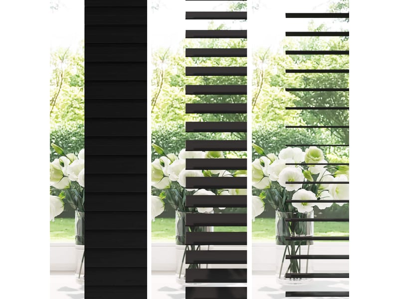 Store vénitien, store de fenêtre noir 150 x 130 cm 35 mm bois de paulownia massif cf48099 - Conforama C