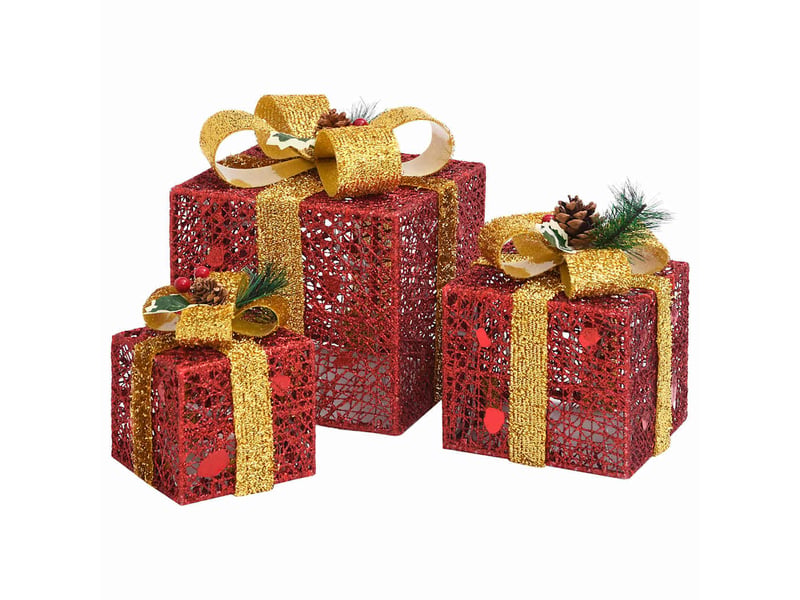  Boîtes-cadeaux de noël décoratives 3 pcs extérieur intérieur  - Conforama D