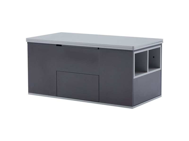 Table basse relevable 100 x 51 cm en aggloméré gris - Conforama R