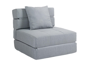 Chauffeuse canapé-lit 1 place convertible en tissu gris clair 70x70x61 cm