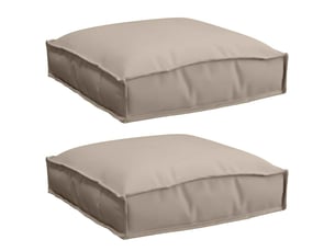Lot de 2 coussins pour chaise, coussins d'extérieur tissu oxford taupe 40 x 40 x 8 cm cf50049