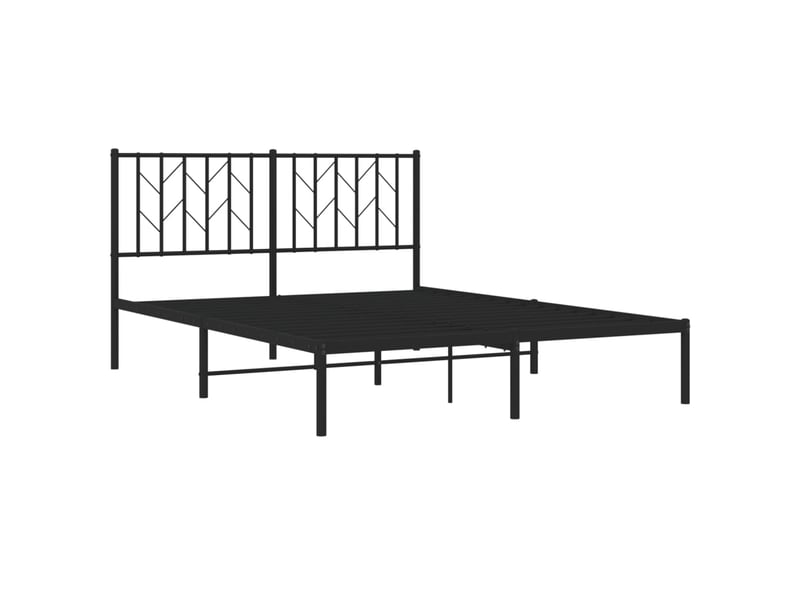  Lit double- lit adulte -  cadre de lit métal sans matelas avec tête de lit noir 140x190cm  - Conforama C