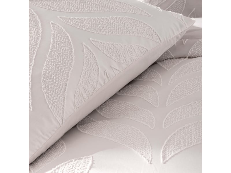  Parure de lit tuftée 3 pièces à motifs végétaux en relief housse + taies 240x220 cm  - Conforama B