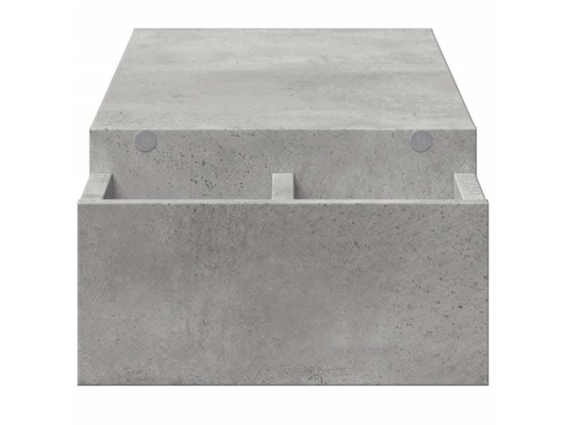  Support de moniteur table meuble bureau avec rangement bois d'ingénierie gris 02_0044925  - Conforama C
