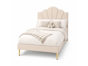 Lit simple 90x200 cm coloris beige