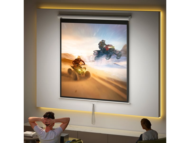  Écran de projection tv et home cinema de 85 pouces projecteur vidéo 1:1 4k hd, 162,5 x 8 x 162 cm  - Conforama D