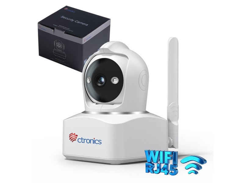  Caméra wifi dôme ptz 5mp extérieure blanche 355 90 suivi humain  - Conforama A