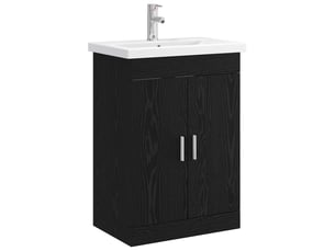 Ensemble de mobilier de salle de bain chêne noir shl3524