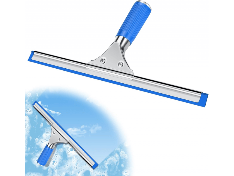 Essuie-vitres professionnel en acier inoxydable, lame de 30 cm, nettoyage sans traces pour vitres et salle de bain - Conforama A
