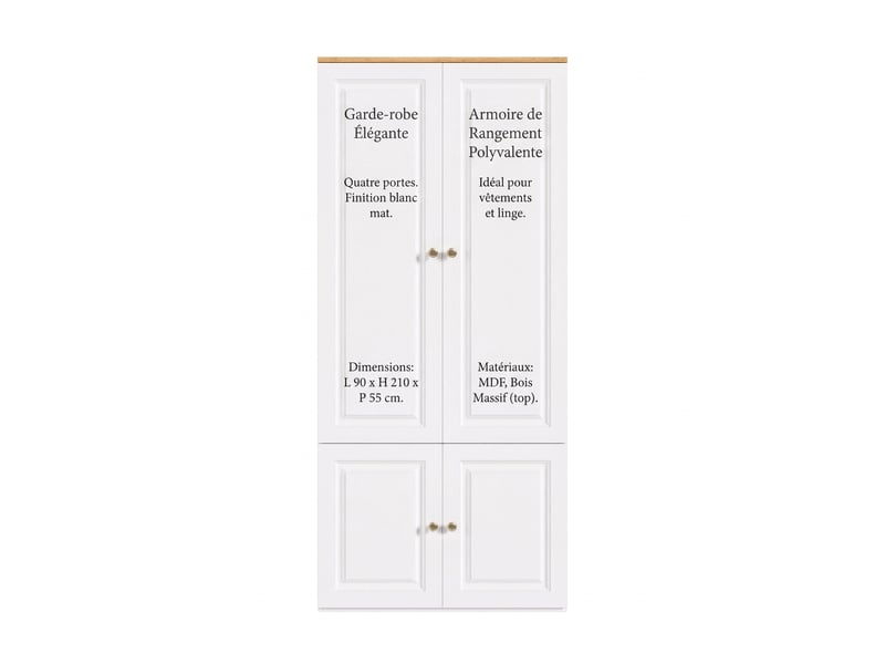 Armoire 1 porte avec penderie et 3 tiroirs, couleur chêne, portes en rotin, 45x47x200 cm - Conforama E