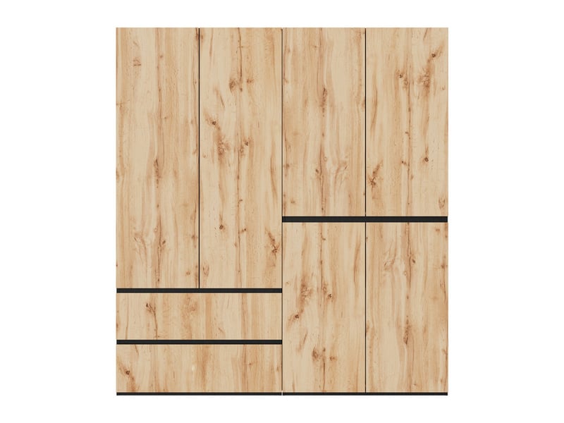  Armoire — chêne — 180 × 50 × 200 cm — 6 portes — 5 tiroirs  - Conforama A