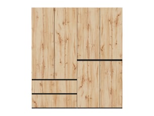 Armoire 6 porte(s) battante 5 tiroir(s) <strong>BGSRYAO</strong> <strong></strong> coloris bois clair largeur 180 cm