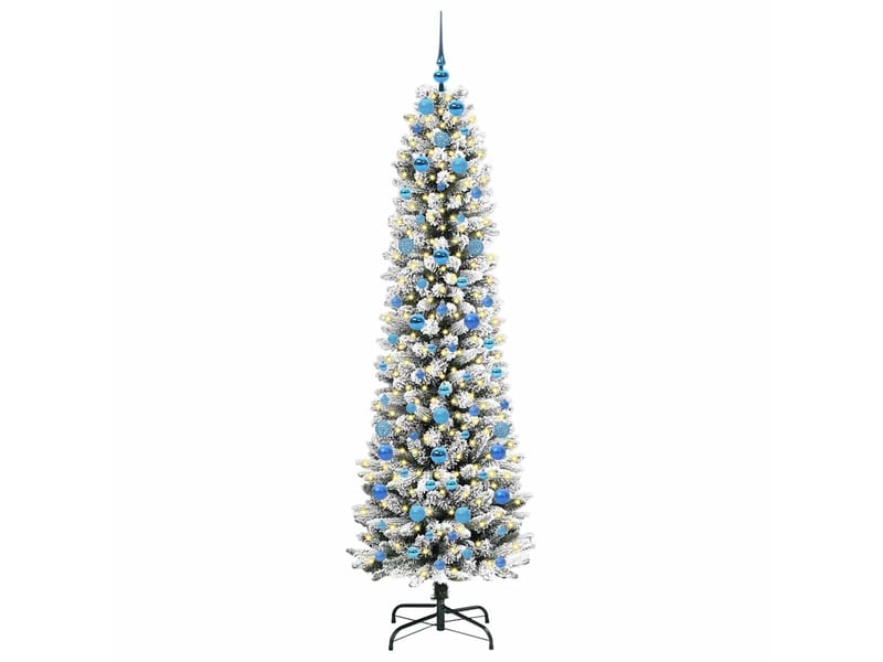  Sapin de noël - arbre de noël artificiel blanc 210 cm pvc, métal et plastique  - Conforama C