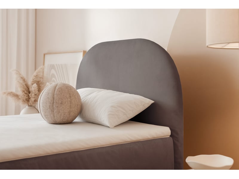  Lit coffre noelia - 90x200 cm - ouverture à droite - avec matelas et surmatelas - gris foncé NOELIA - Conforama D