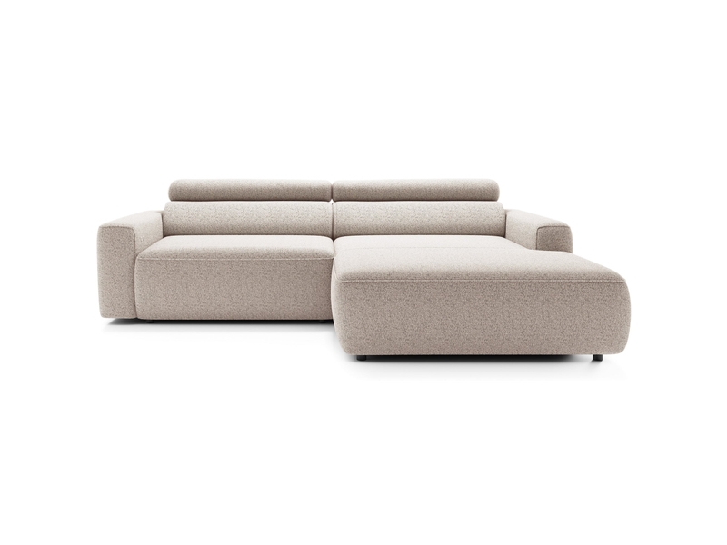 Selsey fando - canapé d'angle - 252 cm - tissu tressé beige clair - côté droit Fando - Conforama D