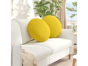 Lot de 2 coussins de siège, coussins décoratifs tissu jaune clair ø50 x 19 cm cf59840