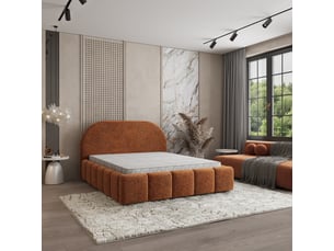 Lit coffre 160x200 cm <strong>MASSENO</strong>  <strong></strong> coloris orange