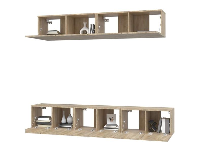  Ensemble de meubles tv 5 pcs chêne sonoma bois d'ingénierie shl80285  - Conforama D