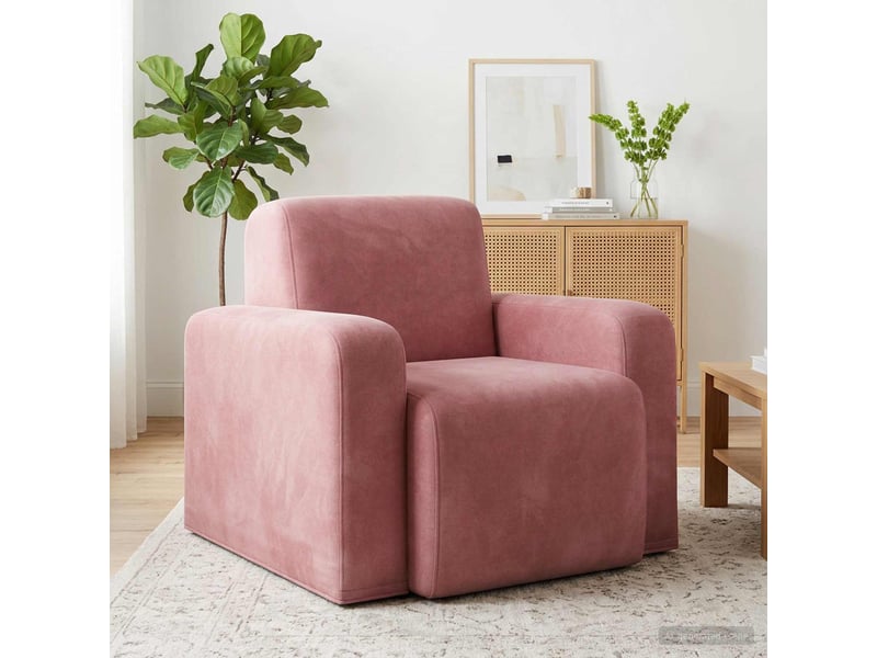 Vidaxl fauteuil rose velours - Conforama B