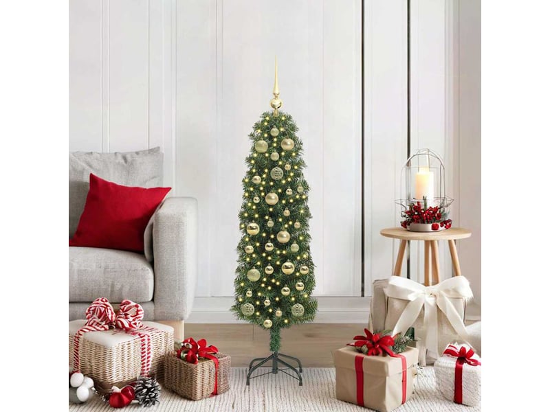  Sapin de noël artificiel, arbre de noël vert 120 cm pvc et acier et plastique shl7410  - Conforama B