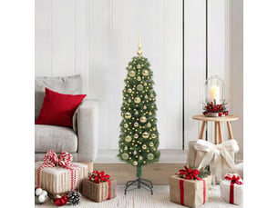 Sapin de noël artificiel, arbre de noël vert 120 cm pvc et acier et plastique shl7410