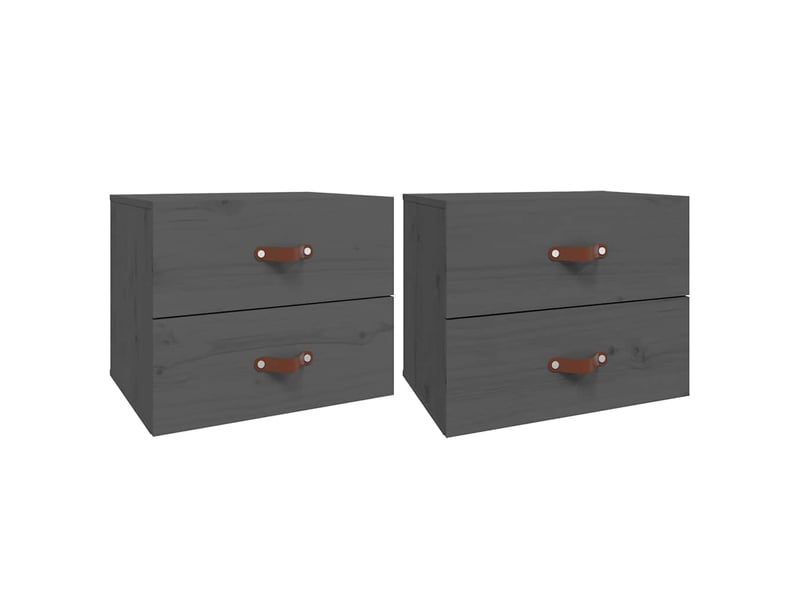  Lot de 2 tables de chevet - cabinet de chevet - table de nuit murales gris 50x36x40 cm  - Conforama A