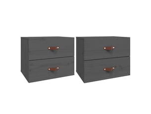 Lot de 2 tables de chevet - cabinet de chevet - table de nuit murales gris 50x36x40 cm