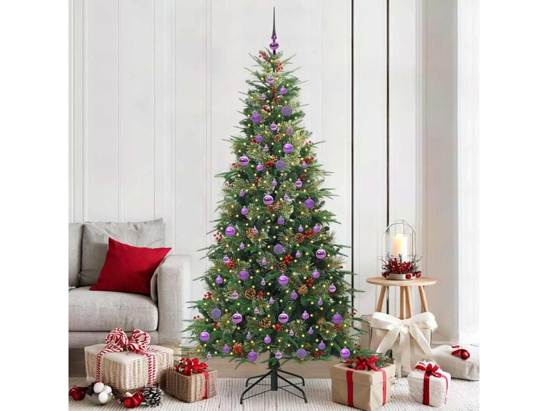  Sapin de noël artificiel, arbre de noël à branches articulées vert 210 cm shl1088  - Conforama B