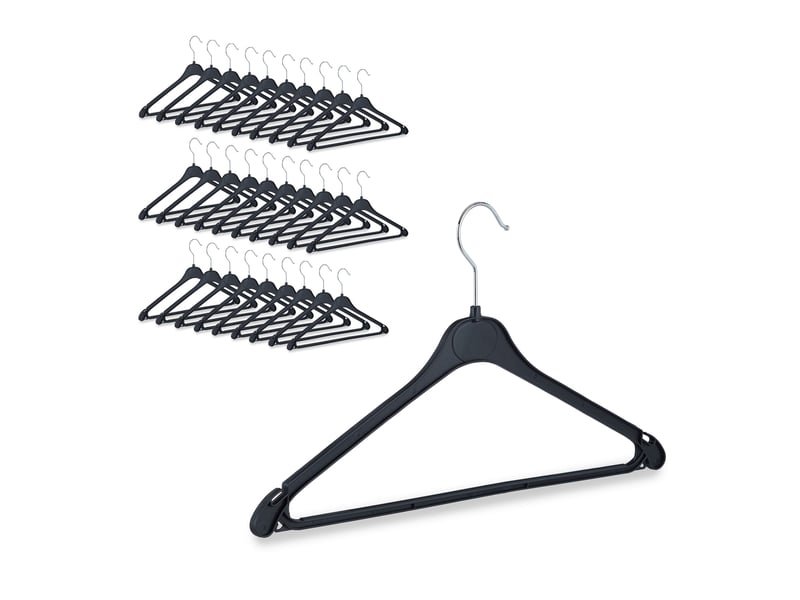  Lot de 10 cintres en plastique pour vêtements avec crochets rotatifs 23 x 42,5 x 0,7 cm en plastique blanc 13_0005645  - Conforama A